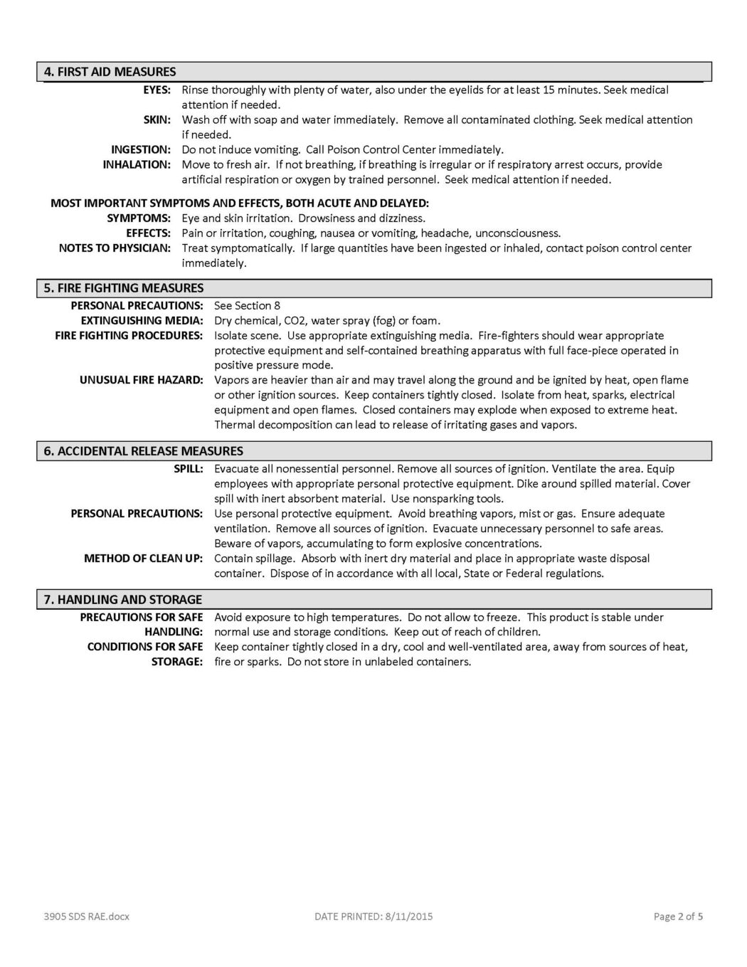 RAE #3905 Blue Regular Dry Latex Traffic & Zone Marking Paint - SDS