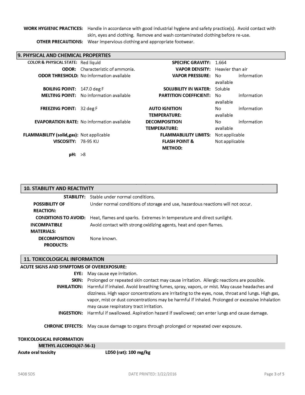 RAE #5408 Red Fast Dry Supreme Latex Traffic & Zone Marking Paint - SDS