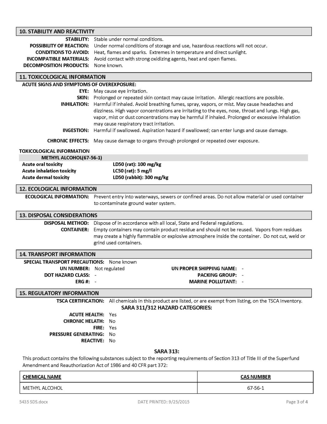 RAE #5435 Green Hi-Build Latex Traffic & Zone Marking Paint - SDS