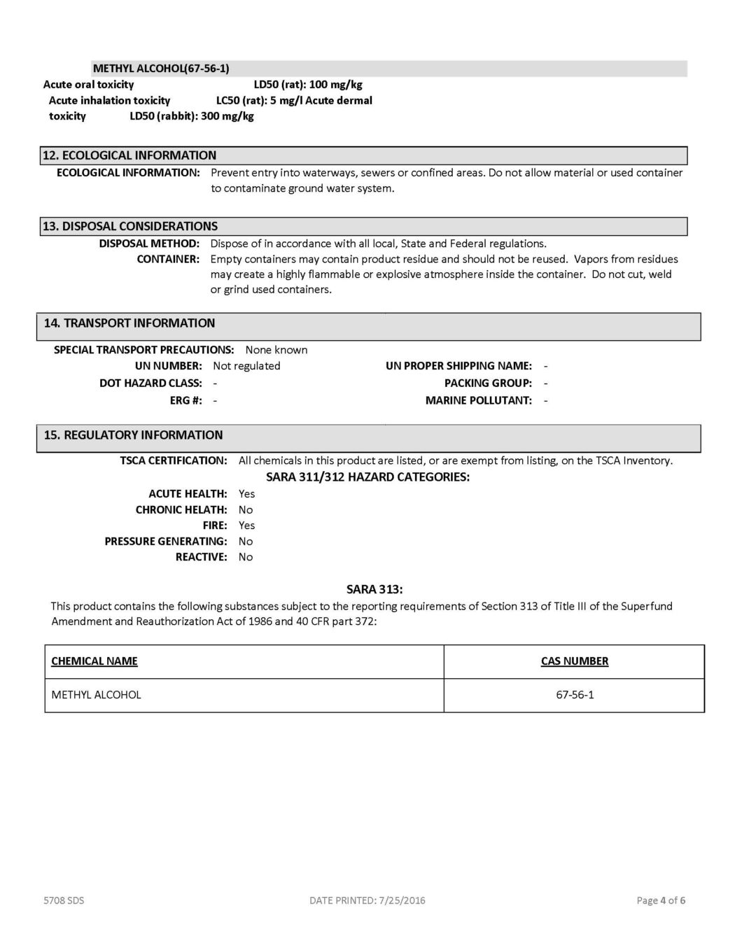 RAE #5708 Green Fast Dry Supreme Latex Traffic & Zone Marking Paint - SDS