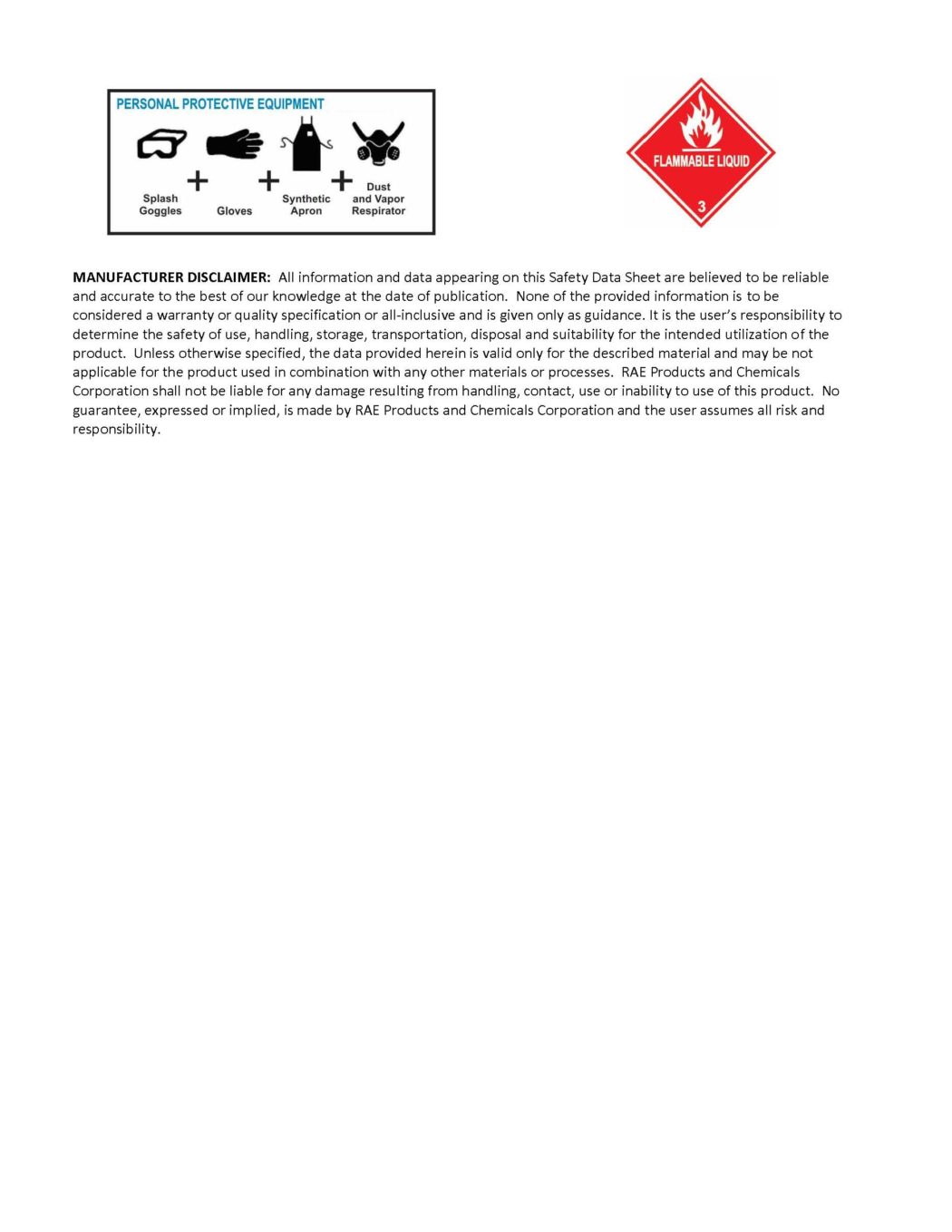 RAE #7310 White Alkyd Low VOC Traffic & Zone Marking Paint - SDS