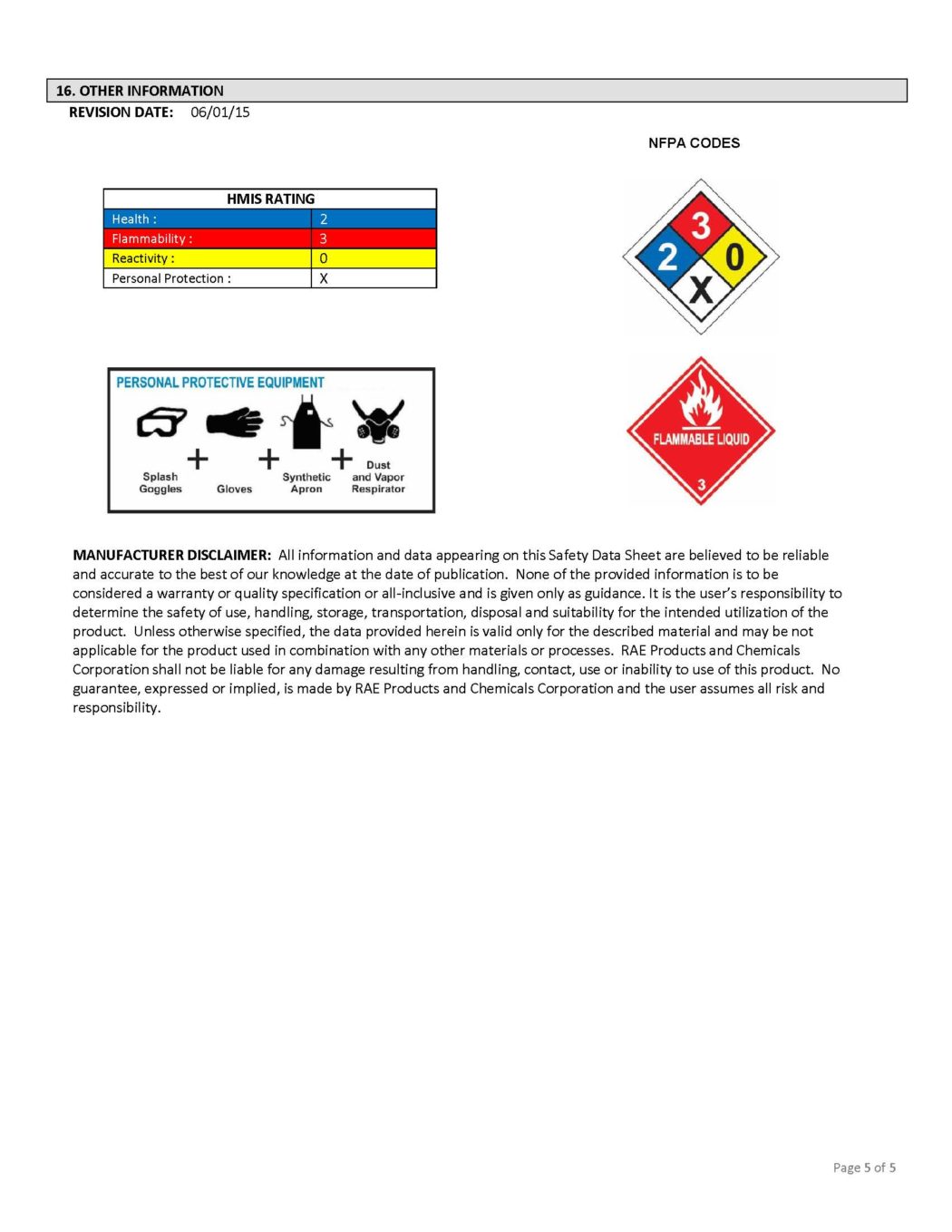 RAE # 7384 Blue Chlorinated Rubber Low-VOC Traffic Marking Paint – SDS