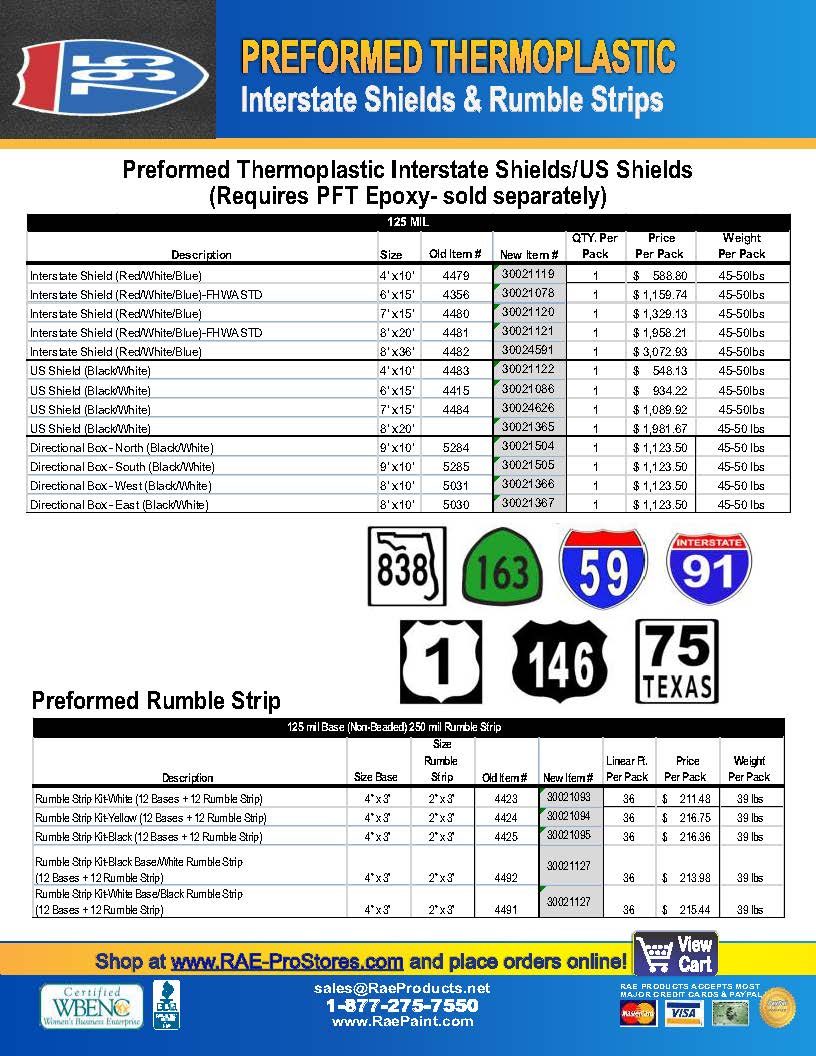 RAE Products Preformed Thermoplastic Sales Flyer 2024