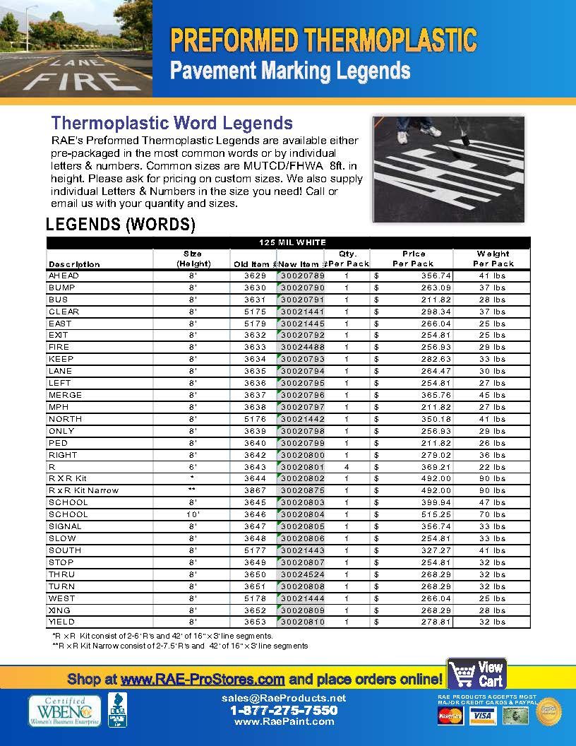 RAE Products Preformed Thermoplastic Sales Flyer 2024