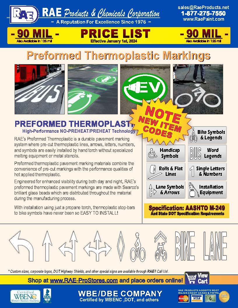 2024 RAE Preformed Thermoplastic Product Price Catalog Cover Image