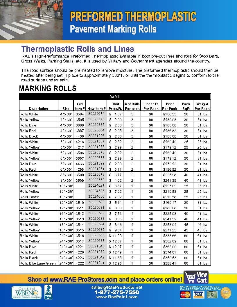 2024 RAE Preformed Thermoplastic Product Price Catalog Cover Image