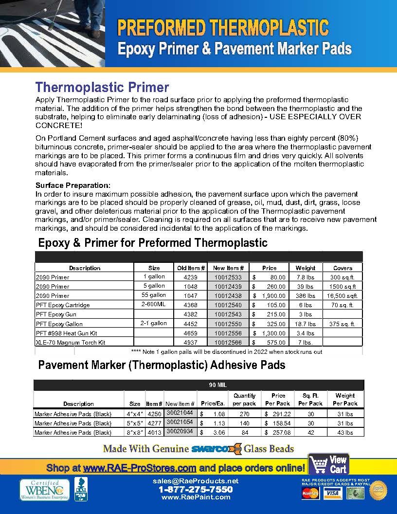 2024 RAE Preformed Thermoplastic Product Price Catalog Cover Image