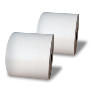 Preformed thermoplastic rolls in white and yellow, neatly coiled and ready for application on pavement markings