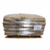 Pallet of SWARCO Illinois Type 1 Glass Beads wrapped in protective stretch film and stacked on a wooden pallet for storage, shipping, and traffic marking applications.