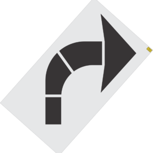 84" Amazon Distribution Center Turn Arrow Stencil