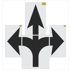 132" Amazon Left Straight Right Turn Arrow Stencil