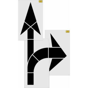 160" MUTCD Straight and Turn Arrow Combo Stencil