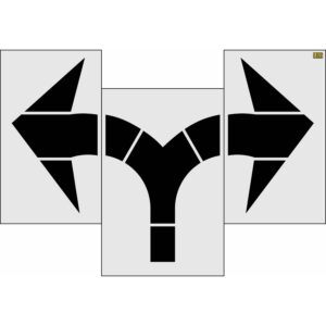 100" North Dakota DOT Lane Split Arrow Stencil