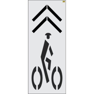 72" New York DOT Bike Lane Symbol with Chevron Stencil
