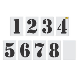 36" Track and Field 1-8 Stencil Set