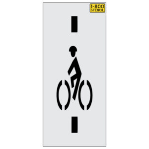 24" Bike Lane with Dashes Stencil