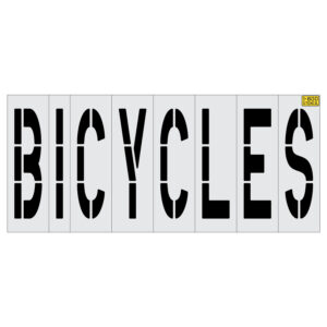 48" BICYCLES Wording Stencil