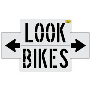84" Look for Bikes with Arrows Stencil