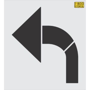 72" Bike Lane Curved Arrow Stencil