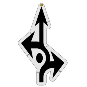 232" California DOT Roundabout Arrows Stencil