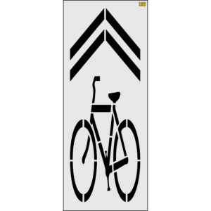 110" Georgia DOT Bike Lane Symbol with Chevron Stencil