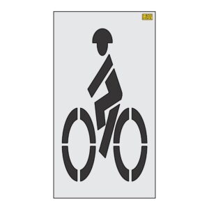72" Massachusetts DOT Bike Rider Symbol Stencil