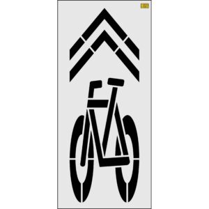 112" Montana DOT Bike Symbol with Chevron Stencil