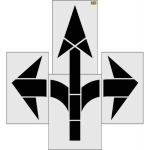 153" North Carolina DOT Three Way Arrow Stencil