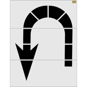 122" North Carolina DOT U-Turn Arrow Stencil