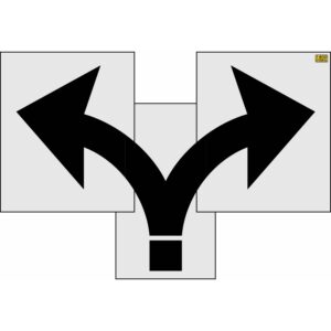 66" New York DOT Lane Split Arrow Stencil