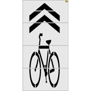 224" New York DOT Bike Lane Symbol with Chevron Stencil