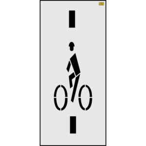 24" New York DOT Bike Lane with Dashes Stencil