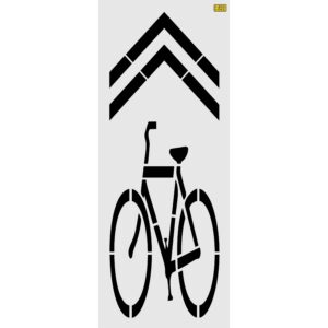 112" Ohio DOT Bike Lane Symbol with Chevron Stencil