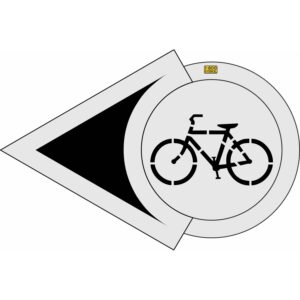 6" Portland DOT Bike Symbol with Arrow Stencil