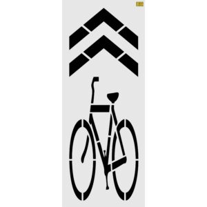 112" Virginia DOT Bike Symbol with Chevron Stencil