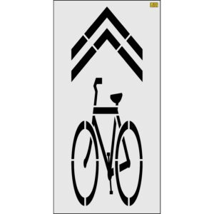 112" Vermont DOT Bike Lane Symbol with Chevron Stencil