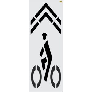 112" Wisconsin DOT Bike Symbol with Chevron Stencil