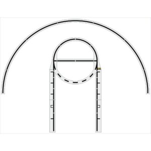 12" x 25' Basketball Court Stencil