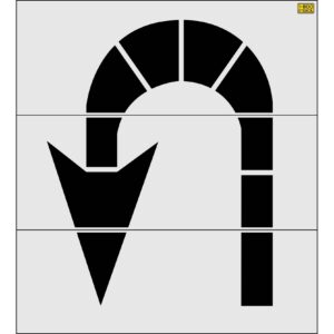114" Louisiana DOT U-Turn Arrow Stencil