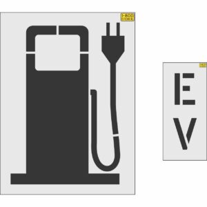 48" Electric Vehicle Symbol - gas pump style Stencil