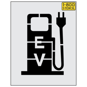 Electric Vehicle Symbol - gas pump style Stencil (24"-48")