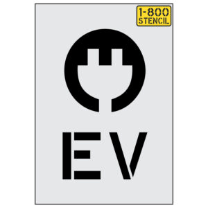 Electric Vehicle Symbol - Plug style Stencil (13"-27")