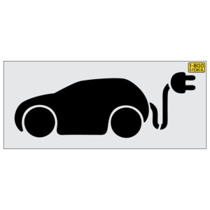 EV Charging Symbol with Tail Plug Stencil (24"-48")