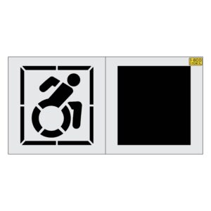 32" NYSDOT Accessible Handicap with 39" Border and 39" Background Stencil