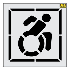 34" NYSDOT Accessible Icon Handicap with 42" Border Stencil