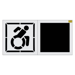 34" NYSDOT Accessible Handicap with 42" Border and 42" Background Stencil