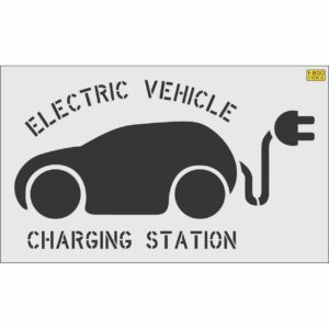 36" EV Charging Station with Tail Plug Stencil
