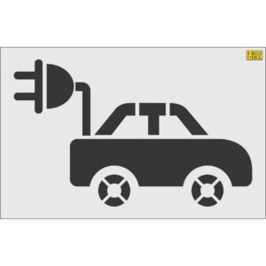 36" EV Car Symbol with Plug Stencil