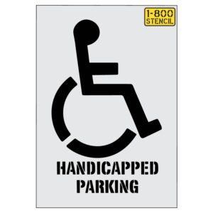 38" ADA Handicap Stencil with HANDICAPPED PARKING