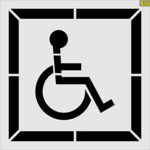 36" California ADA Handicap with Border Stencil - 2016 CalTrans Spec